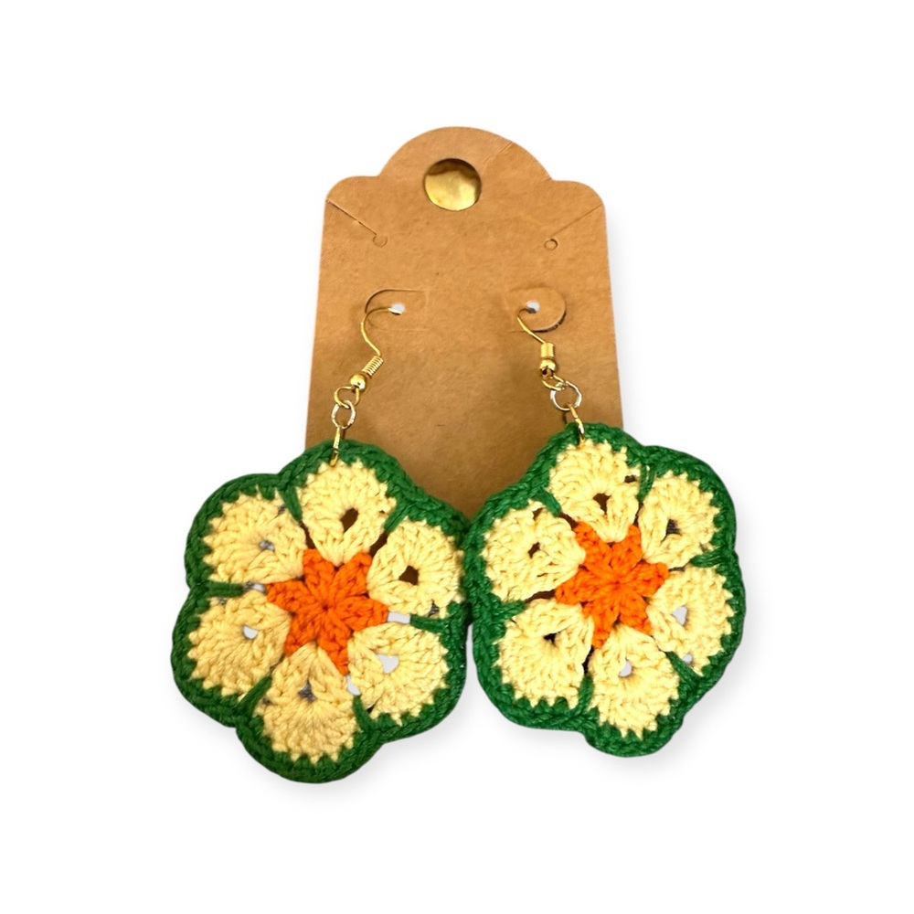 Hand Crafted Colorful Crochet Earrings